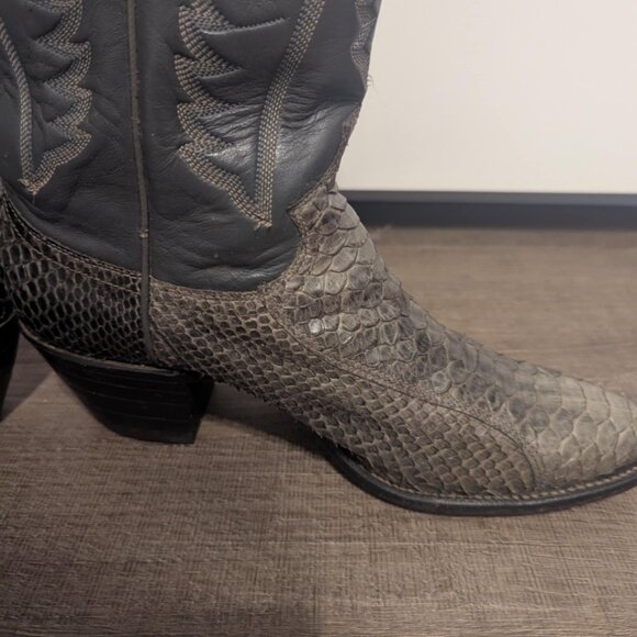 Womens Justin PYTHON SNAKE SKIN Cowboy Western Boots - Picture 5 of 11